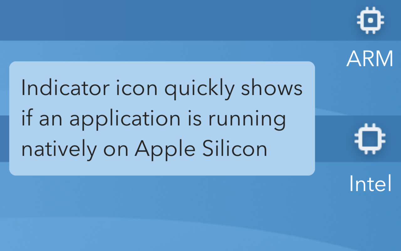 Screenshot displaying the indicator icon functionality